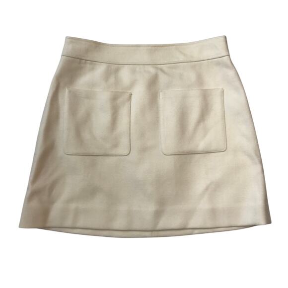 J. Crew Beige Wool Mini Skirt 10P Front Pockets - Picture 1 of 7